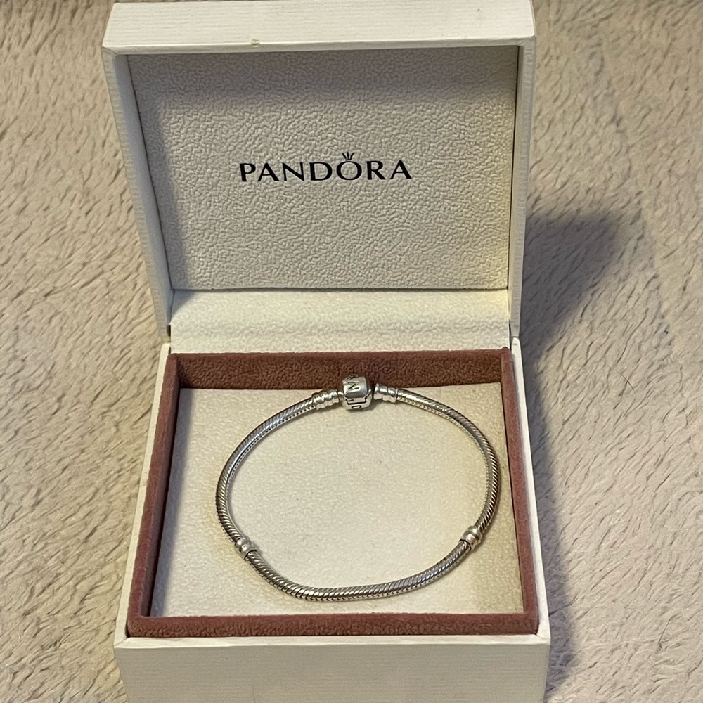 Pandora Moments Snake Chain Sterling Silver Bracelet size 7.5